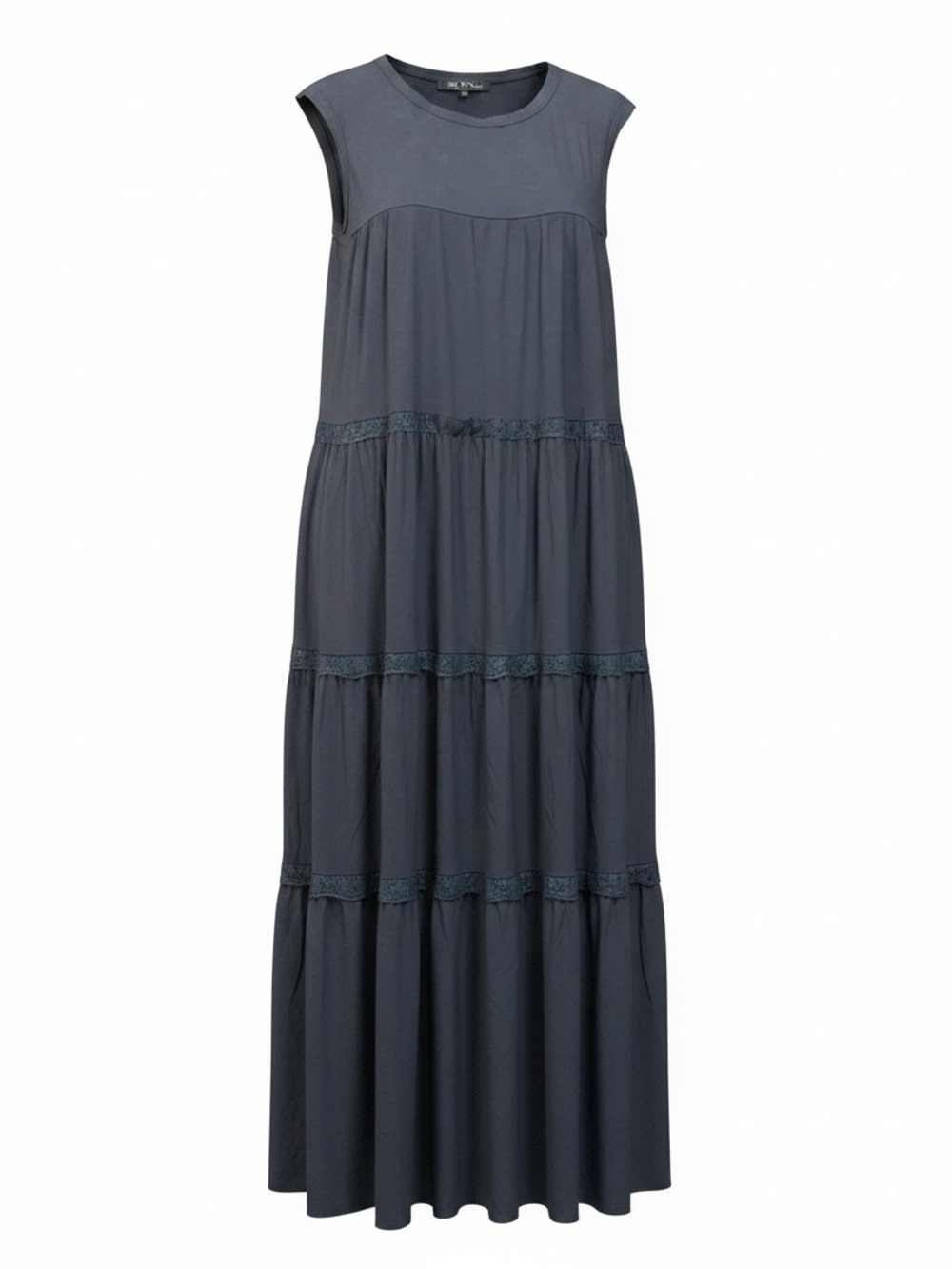 🆕 POL - Button Back Lace Trim Maxi Dress -  Navy - NIB - Picture 7 of 7